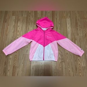 🤩Girls Hot Pink CHAMPION Windbreaker Jacket size L Large- New!!! Very Nice!🤩